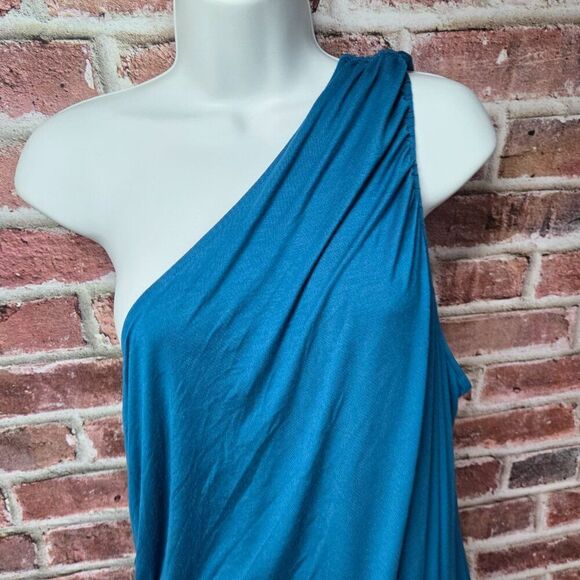 A New Day One-Shoulder Ruched Mini Dress | Women’s XXL | Teal Knee-Length - Picture 3 of 7